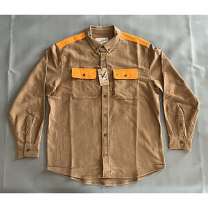 BNWT Duck Camp Hunting Long Sleeve Fleece Shirt XL Pin Oak Brown & Hi Vis Orange